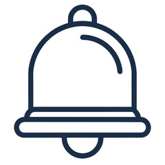 Notification Bell Vector Icon, Minimal Alert Reminder Outline, Isolated on White Background