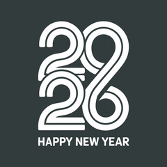 Happy New Year 2026 Minimal Design
