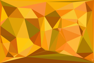Vibrant Geometric Polygonal Low Poly Background Texture in Warm Shades of Orange and Yellow, Ideal for Modern Design Templates and Digital Projects