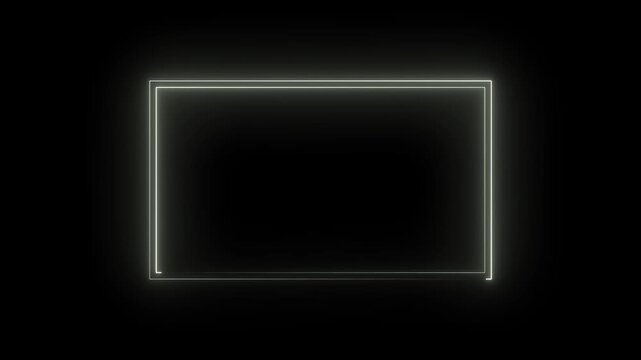 Glowing Neon rectangle Icon Animation .Animated Neon squere box Logo.Futuristic light Geometric Shape with Smooth Glow Effect and Modern Tech Vibes
