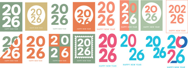 Modern Minimal Calendar 2026 Design with Clean Geometric Layout and Elegant Flat Contemporary Style