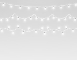 Christmas light sparkle with festive decoration and glowing charm. Shining garland chain in bright holiday glow.