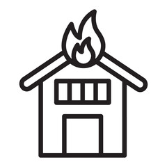 House Ablaze Icon Representing Fire Hazard