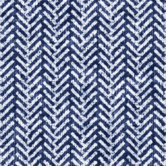 Indigo-Dyed Mottled Herringbone Pattern