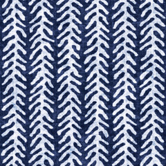 Indigo-Dyed Folk Herringbone Pattern