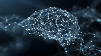 Machine learning connecting and ai artificial intelligence.Chat bot software network.big data and transfer protocol system.Neuralink with smart brain.ai generative art