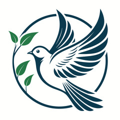 Colorful Cartoon Toucan Perched on Green Branch with Yellow Beak