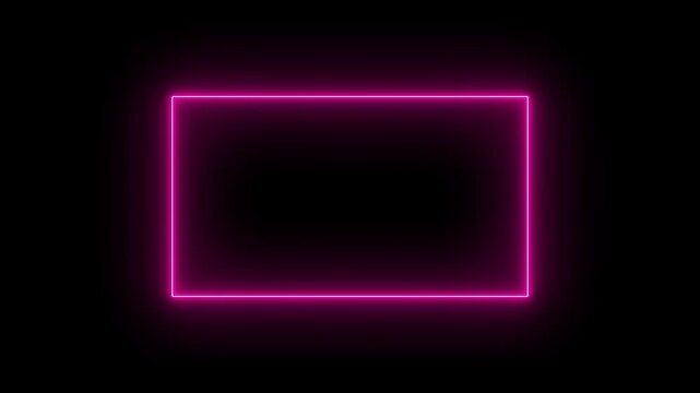 Glowing Neon rectangle Icon Animation .Animated Neon squere box Logo.Futuristic light Geometric Shape with Smooth Glow Effect and Modern Tech Vibes
