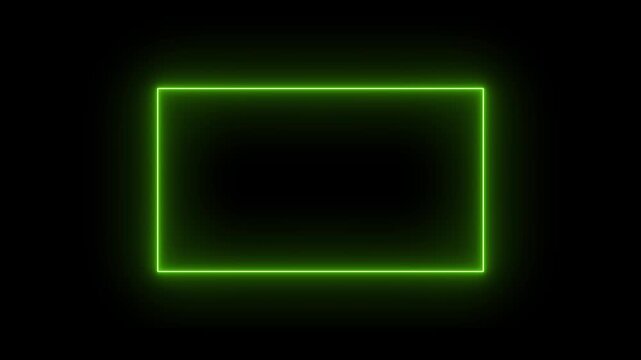 Glowing Neon rectangle Icon Animation .Animated Neon squere box Logo.Futuristic light Geometric Shape with Smooth Glow Effect and Modern Tech Vibes
