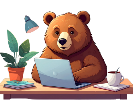 teddy bear with a book - Powered by Adobe