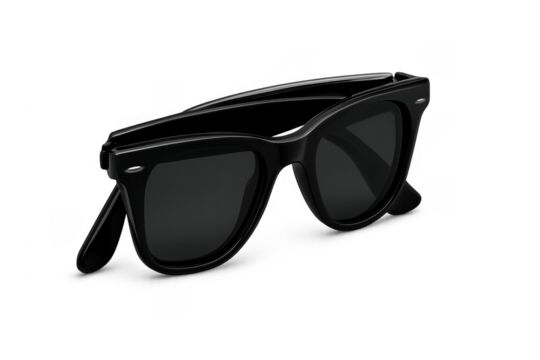 Black classic folding sunglasses providing summer sun protection