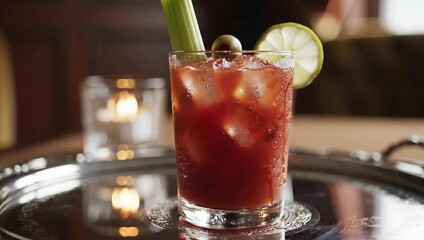 national bloody mary day refreshing cocktail with celery and lime garnish