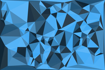 Vibrant blue low-polygon abstract background design creating a dynamic digital texture with cool geometric shapes