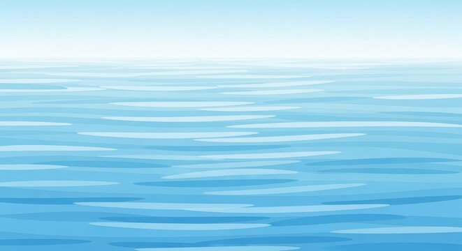 Calm blue water vector illustration creates serenity and relaxation theme