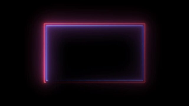 Glowing Neon rectangle Icon Animation .Animated Neon squere box Logo.Futuristic light Geometric Shape with Smooth Glow Effect and Modern Tech Vibes
