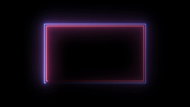 Glowing Neon rectangle Icon Animation .Animated Neon squere box Logo.Futuristic light Geometric Shape with Smooth Glow Effect and Modern Tech Vibes
