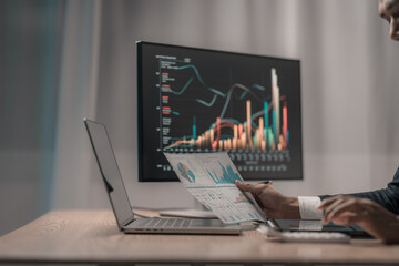 Trading, Forex Charts and Foreign Exchange Business, Global Economy, Finance and Investment Investment Growth and Stock Market Data Analysis