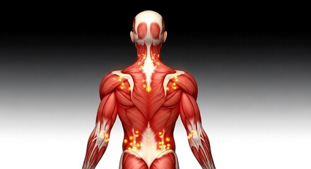 Detailed Realistic 3D Male Anatomy Model from the Back