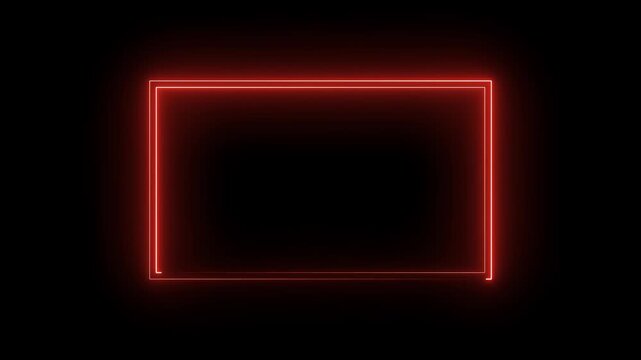 Glowing Neon rectangle Icon Animation .Animated Neon squere box Logo.Futuristic light Geometric Shape with Smooth Glow Effect and Modern Tech Vibes
