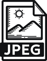 JPEG File Icon Vector Illustration - Vintage Detail Line art