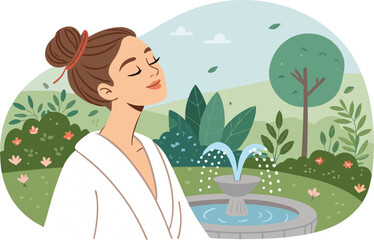 Beauty salon and spa doodle set. Skin care and natural treatment, natural cosmetics concept, time for yourself. Spa with aroma oil, nail file, sleep mask and other care items.	