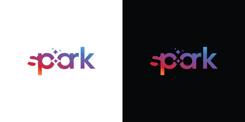 spark wordmark logo design template	
