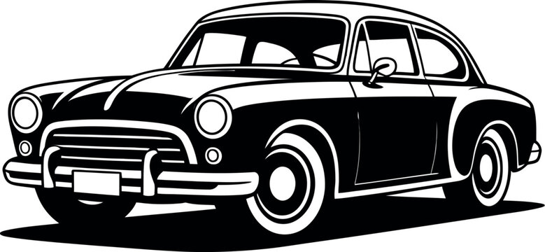 Classic black automobile with chrome accents and whitewall tires.