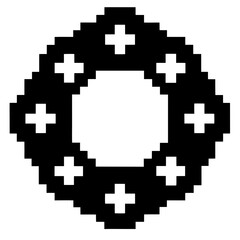 Pixelated geometric diamond shape with plus signs symbol Vector