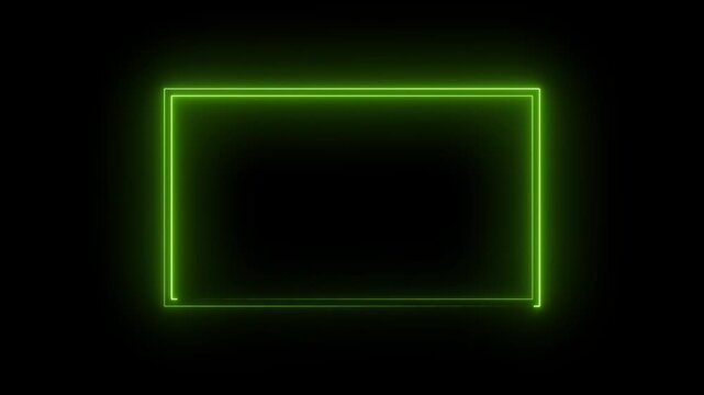 Glowing Neon rectangle Icon Animation .Animated Neon squere box Logo.Futuristic light Geometric Shape with Smooth Glow Effect and Modern Tech Vibes
