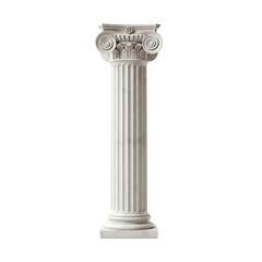 Ancient greek column isolated on transparent background