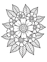 Simple Flower Coloring Pages For Adults And Kids 