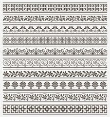Greek Key and Floral Border Set Collection