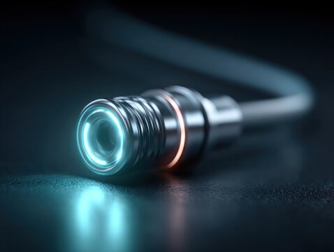 Futuristic medical equipment connector in high-tech environment close-up view innovative concept for healthcare applications