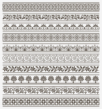 Greek Key and Floral Border Set Collection