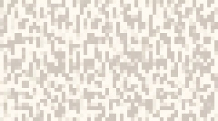 A light-beige geometric pattern creates an abstract design of varying shades of gray squares, forming a minimalist pixelated background that has a slightly subtle camo effect
