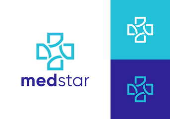 Fototapeta premium abstract healthcare with star logo design concept
