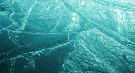 Frozen Texture of Glacier Ice in Wintertime Abstract Pattern View