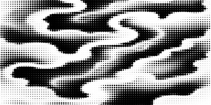 Grunge halftone gradient background. Faded grit noise texture. White and black sand wallpaper. Retro pixelated backdrop. Anime or manga style comic overlay. graphic design textured template modern