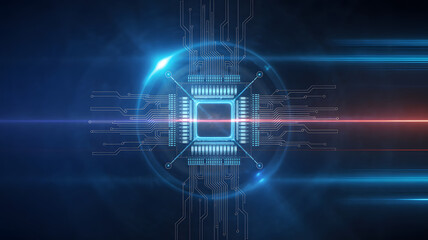 Modern technology background with circuit board design for cutting-edge innovation, digital transformation, and high-tech solutions in a connected world