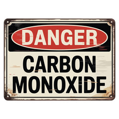 Fototapeta premium Vintage danger carbon monoxide warning sign