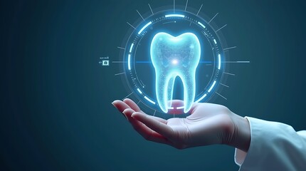 High-Tech Dental Scan Interface Showing Molar Mapping Visualization
