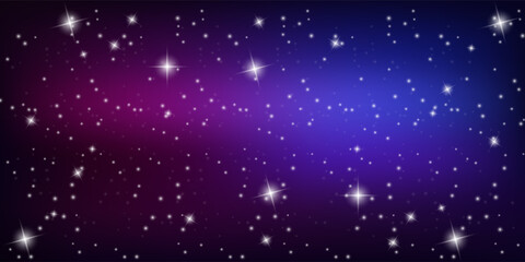 Gradient sunrise starry night background vector design in eps 10