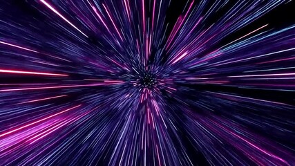 Abstract cosmic light speed tunnel with vibrant purple and pink streaks - Powered by Adobe