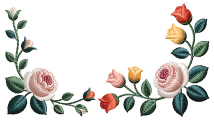 Rose frame on transparent background