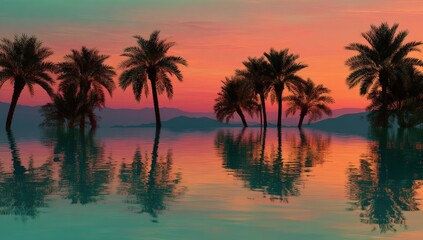 Obraz premium Tropical Sunset Reflections