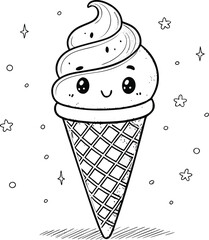 Ice cream logo clipart set. Colorful cone ice cream icon clip art in pictogram style vector illustration color pastel sweet dessert collection.	