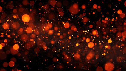 Abstract fiery bokeh on black background