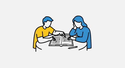 Two people solving a crossword puzzle together (1)