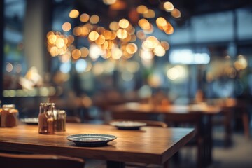Interior restaurant blurred view