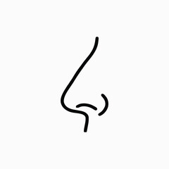 Minimalist line drawing of a human nose profile